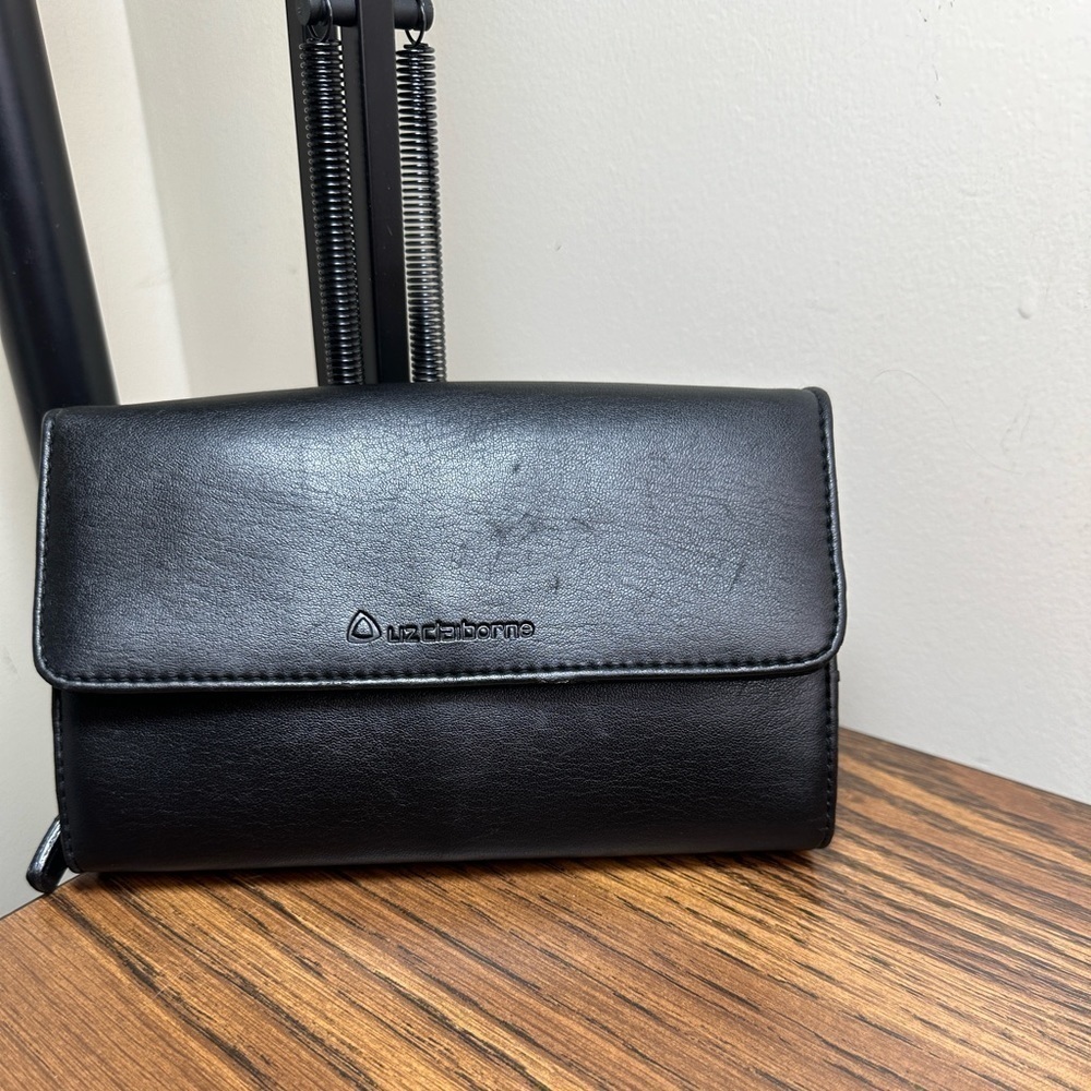 Liz Clairborne Large Black PVC Wallet‎ in Good Condition
